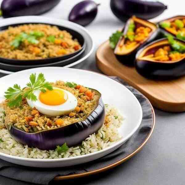 Плов постный с баклажанами
